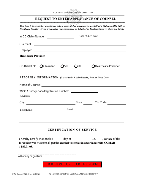 WCC Form C24R  Printable Pdf
