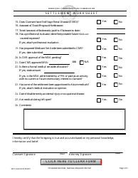 WCC Form H07R Settlement Worksheet - Maryland, Page 2