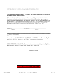 WCC Form H-34 Stipulation of Parties and Award of Compensation - Maryland, Page 2