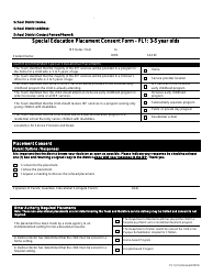 Form PL1 &quot;Special Education Placement Consent Form: 3-5 Year Olds&quot; - Massachusetts
