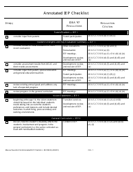 Document preview: Massachusetts Ese/Annotated Iep Checklist - Massachusetts