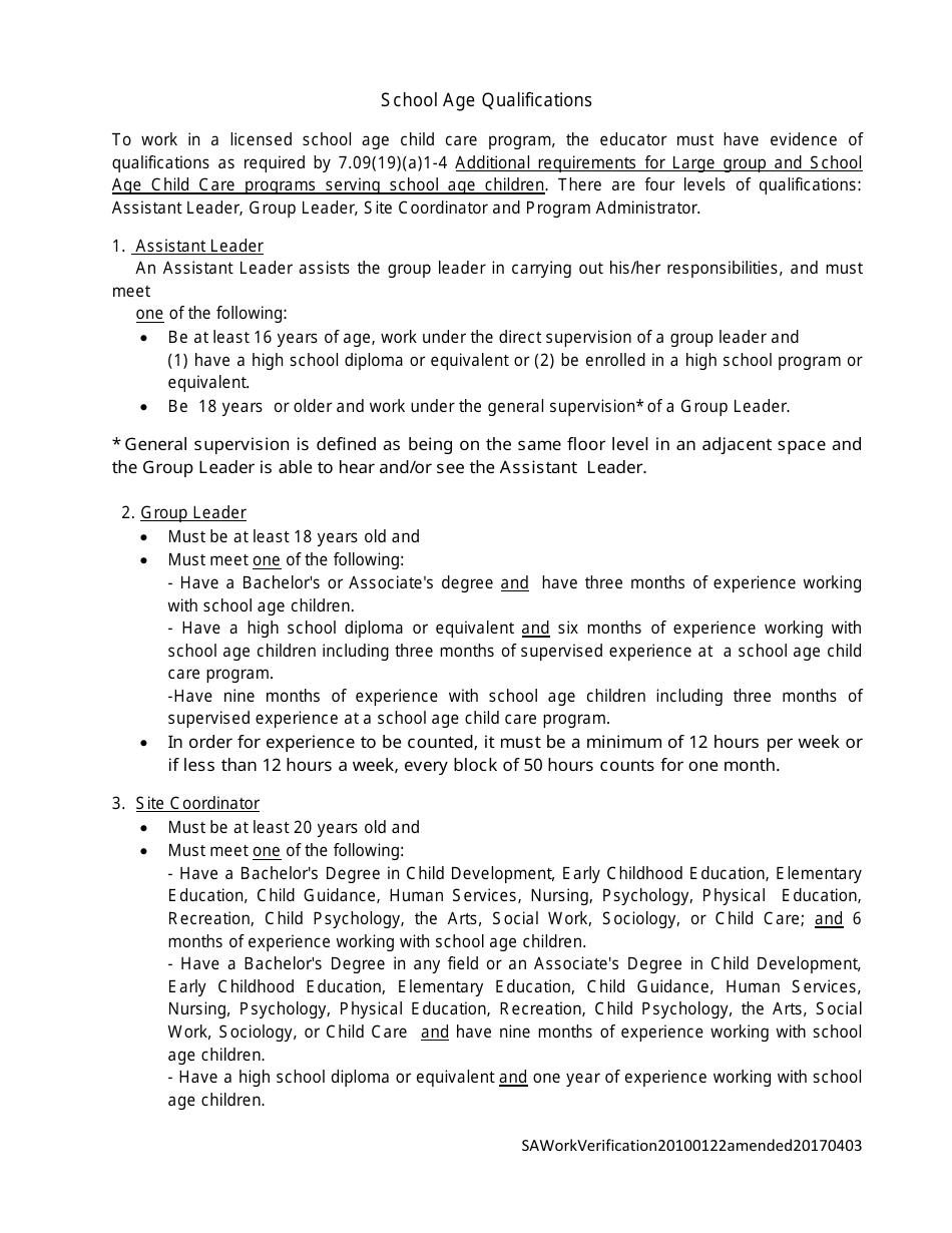 Verification of School Age Work Experience - Massachusetts, Page 2