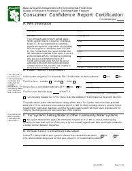 Consumer Confidence Report Certification Form - Massachusetts
