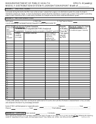 Form DPH-FL-B &quot;Massachusetts Department of Public Health Weekly Distribution System Fluoridation Report Form&quot; - Massachusetts