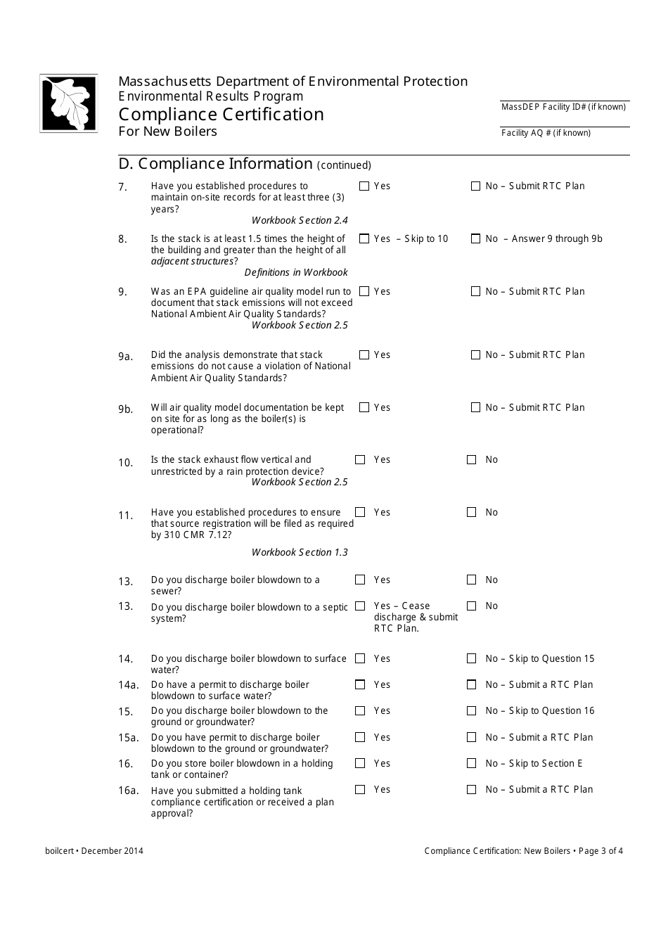 Compliance Certification for New Boilers - Massachusetts, Page 3