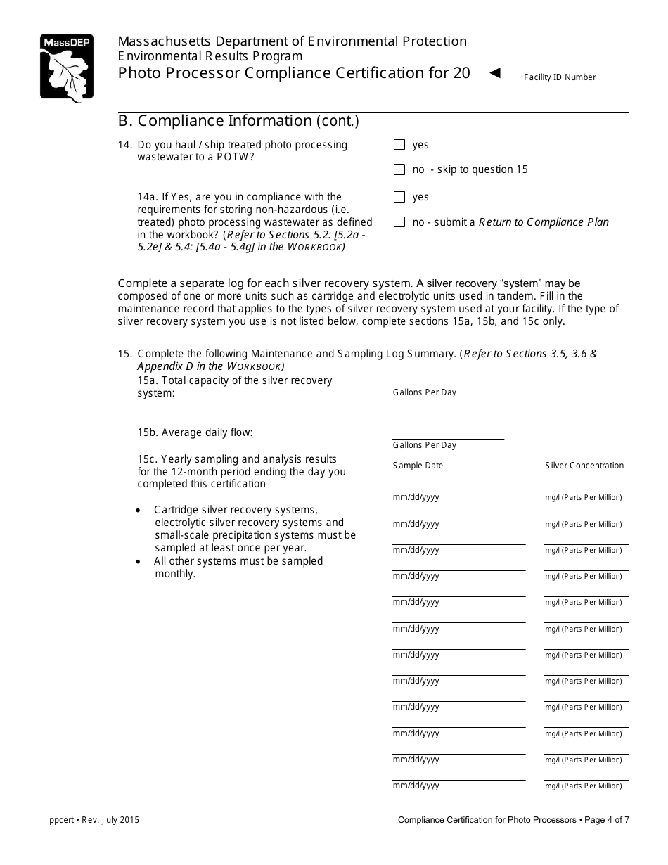 Photo Processor Compliance Certification Form - Massachusetts, Page 4