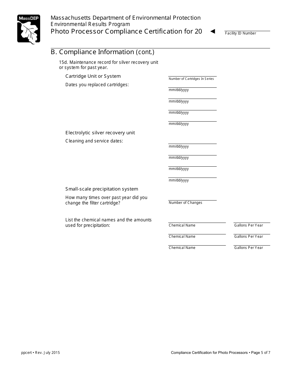 Photo Processor Compliance Certification Form - Massachusetts, Page 5
