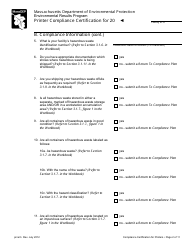 Printer Compliance Certification Form - Massachusetts, Page 2