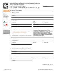 Document preview: Dry Cleaner Compliance Certification Form - Massachusetts