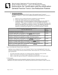 Instructions for Certification and Re-certification General Practice Toxics Use Reduction Planner - Massachusetts, Page 3
