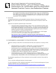 Instructions for Certification and Re-certification General Practice Toxics Use Reduction Planner - Massachusetts, Page 6
