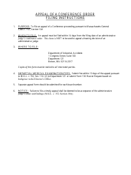 Form 121 Form for Appeal of Conference Procceding - Massachusetts, Page 2