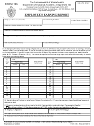 Form 126 Employee&#039;s Earning Report - Massachusetts