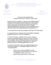 Document preview: Insurer Request Certification Form - Massachusetts