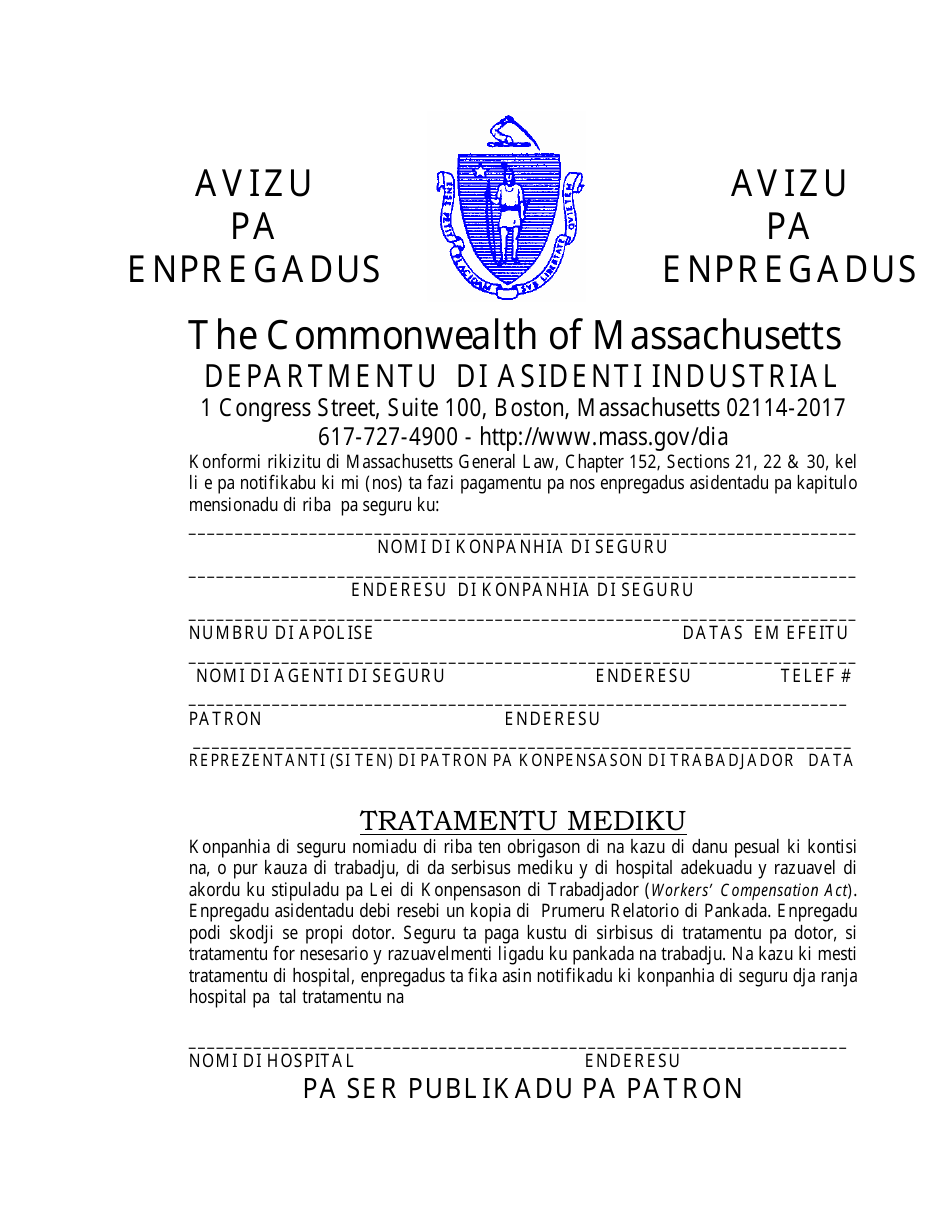 Notice to Employees - Massachusetts (Cape Verdean), Page 1