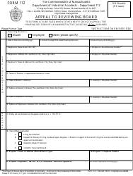 Form 112 Appeal to Reviewing Board - Massachusetts