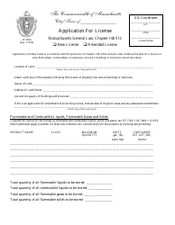 Form FP-002A Application for License - Massachusetts