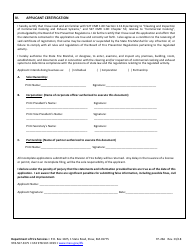 Form FP-026A Application for Certificate of Registration for Cleaning and Inspection of Commercial Cooking and Exhaust Systems - Massachusetts, Page 2