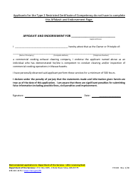 Form FP-026 Application for New Certificate of Competency for Cleaning / Inspecting Commercial Cooking Exhaust Systems - Massachusetts, Page 3