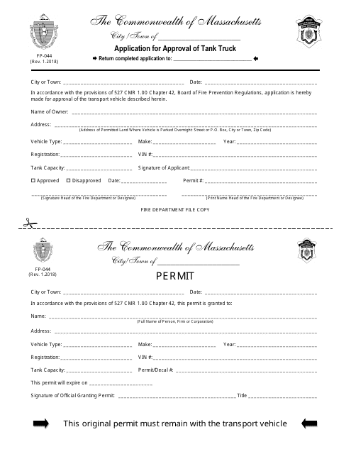 Form FP-044  Printable Pdf