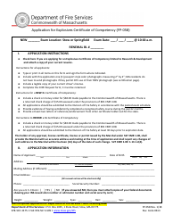 Document preview: Form FP-058 Application for Explosives Certificate of Competency - Massachusetts