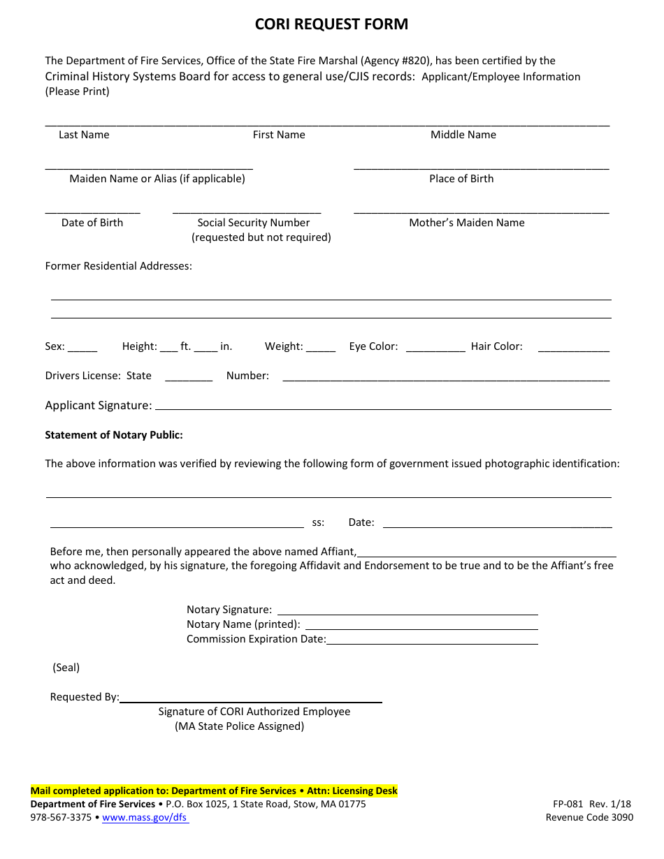 Form FP-081 Application for License to Sell Black or Smokeless Powder - Massachusetts, Page 4