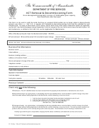 Document preview: Form FP-112 Ast Removal & Decommissioning Form - Massachusetts