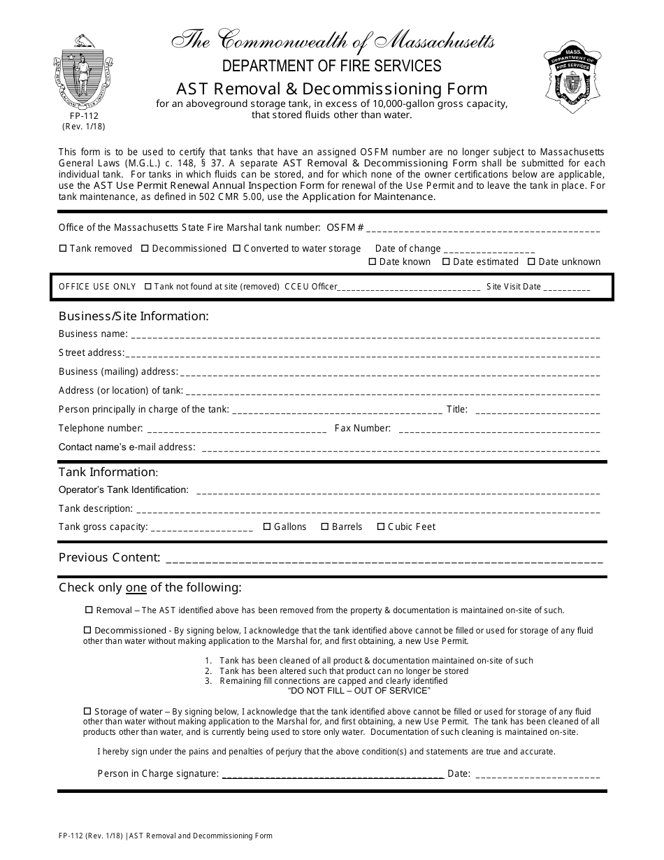 Form FP-112 - Fill Out, Sign Online and Download Printable PDF ...