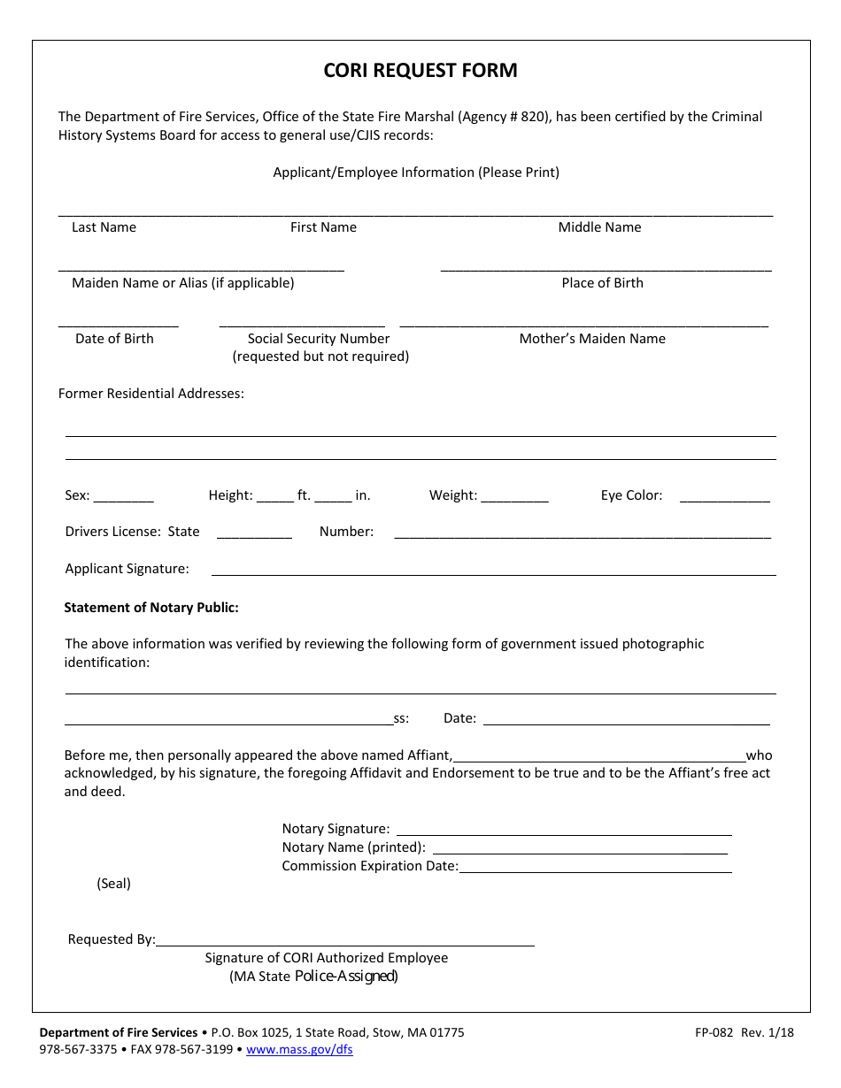 Form FP-082 Application for Cannon / Mortar Certificate of Competency - Massachusetts, Page 3