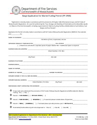 Document preview: Form FP-293B Barge Application for Marine Fueling Permit - Massachusetts