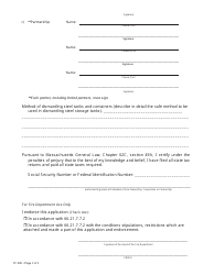 Form FP-295 Application for Tank Dismantling Yard - Massachusetts, Page 3