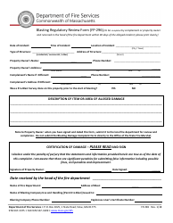 Document preview: Form FP-296 Blasting Regulatory Review Form - Massachusetts