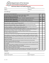 Document preview: Self-service Motor Fuel Facility Inspection Form - Massachusetts