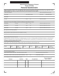 Form CT-PQ Personal Questionnaire - Massachusetts