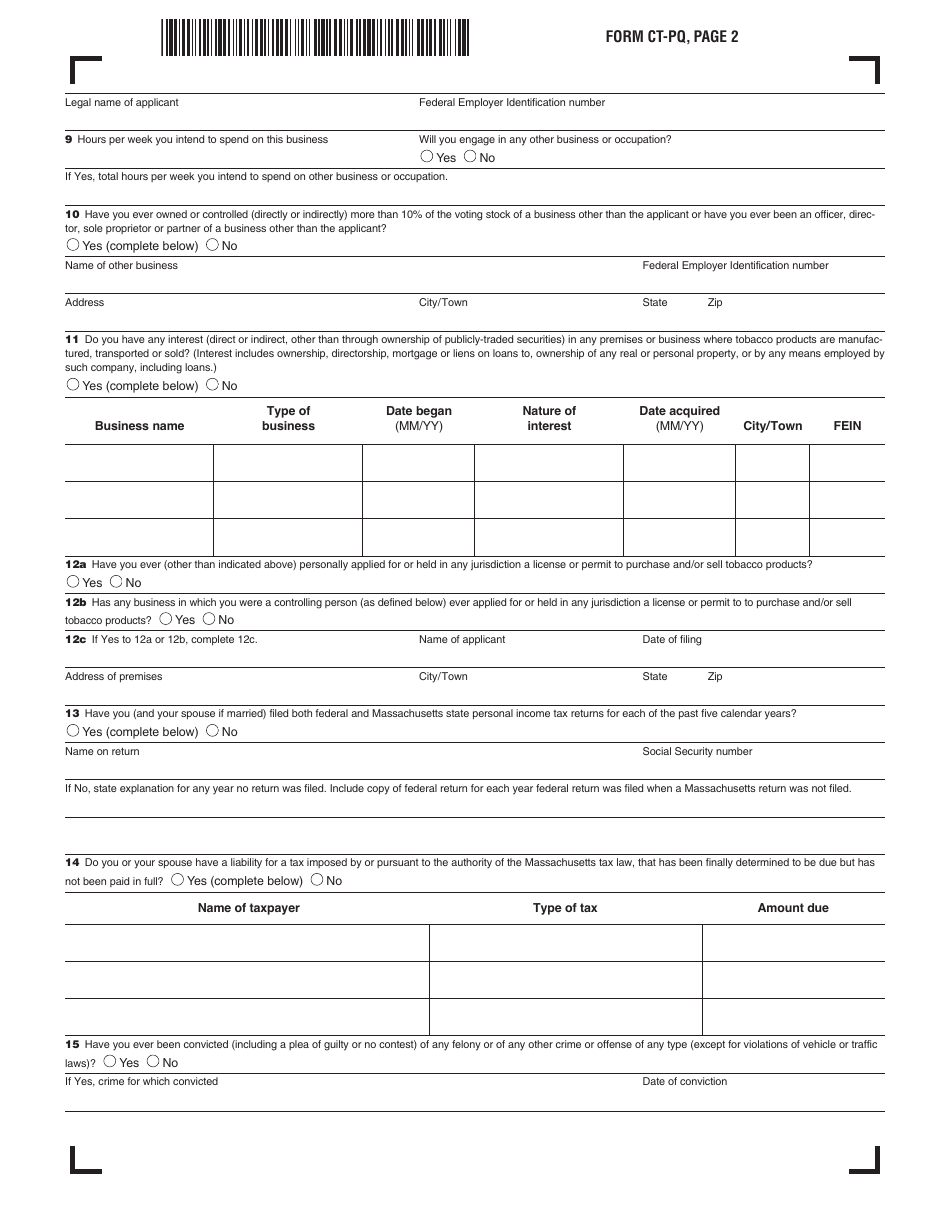 Form CT-PQ - Fill Out, Sign Online and Download Printable PDF ...