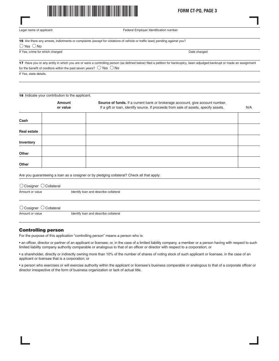 Form CT-PQ Personal Questionnaire - Massachusetts, Page 3