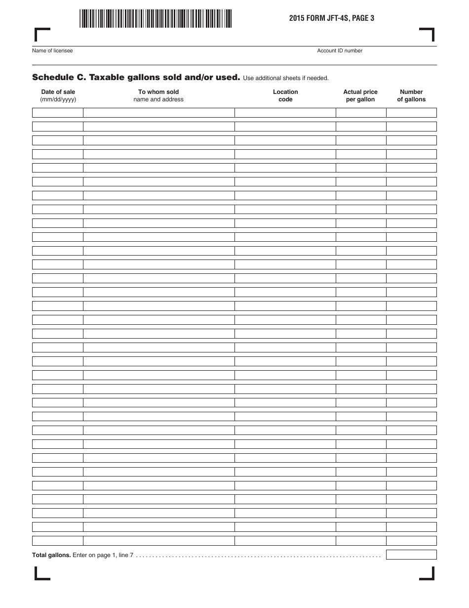 Form JFT-4S Aircraft (Jet) Fuel Supplier Tax Return - Massachusetts, Page 3