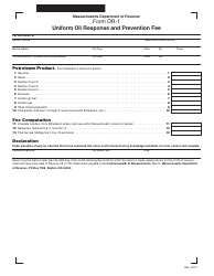 Form OR-1 Uniform Oil Response and Prevention Fee - Massachusetts