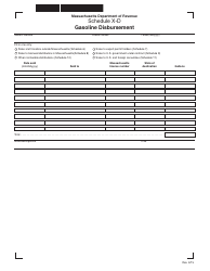 Document preview: Schedule X-D Gasoline Disbursement - Massachusetts