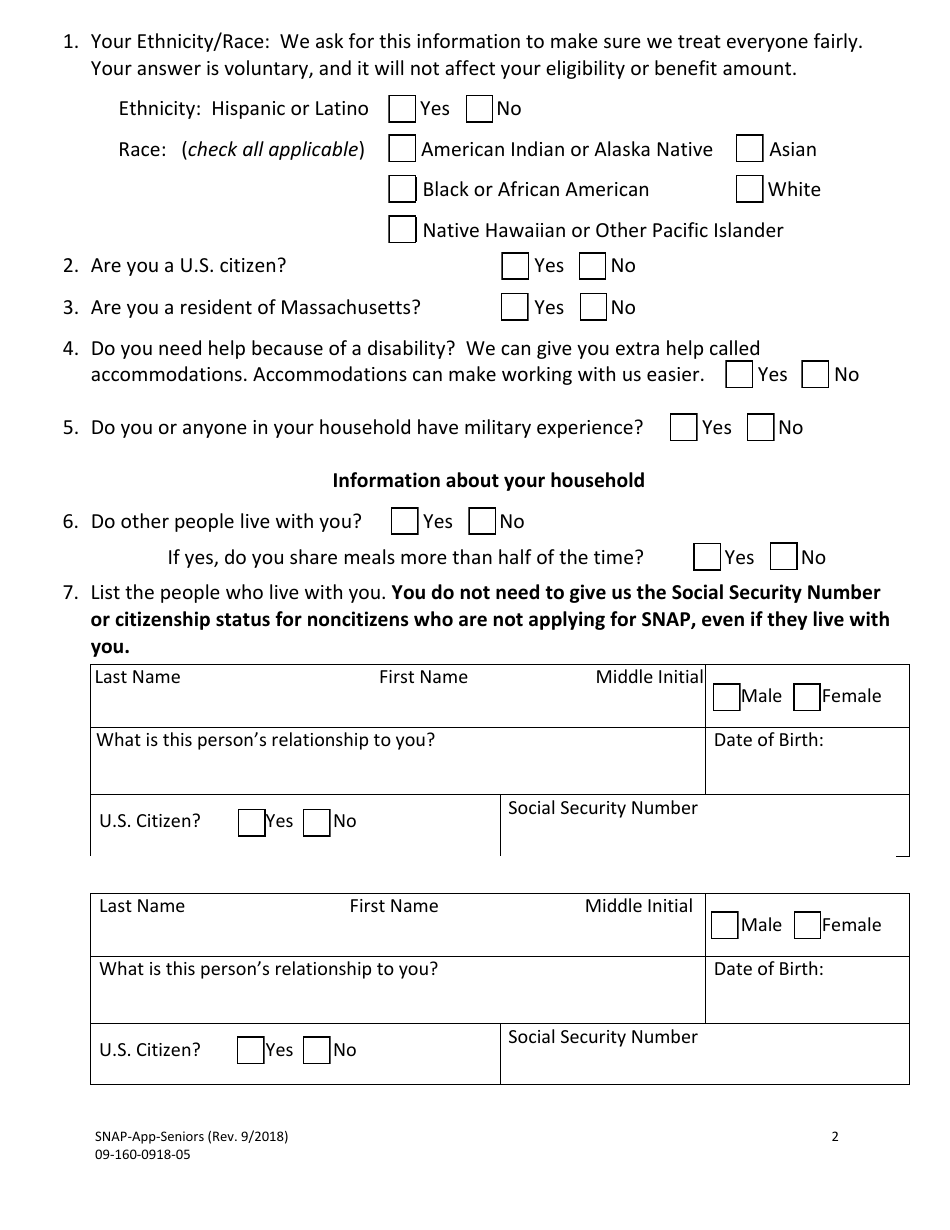Application for Seniors - Massachusetts, Page 4