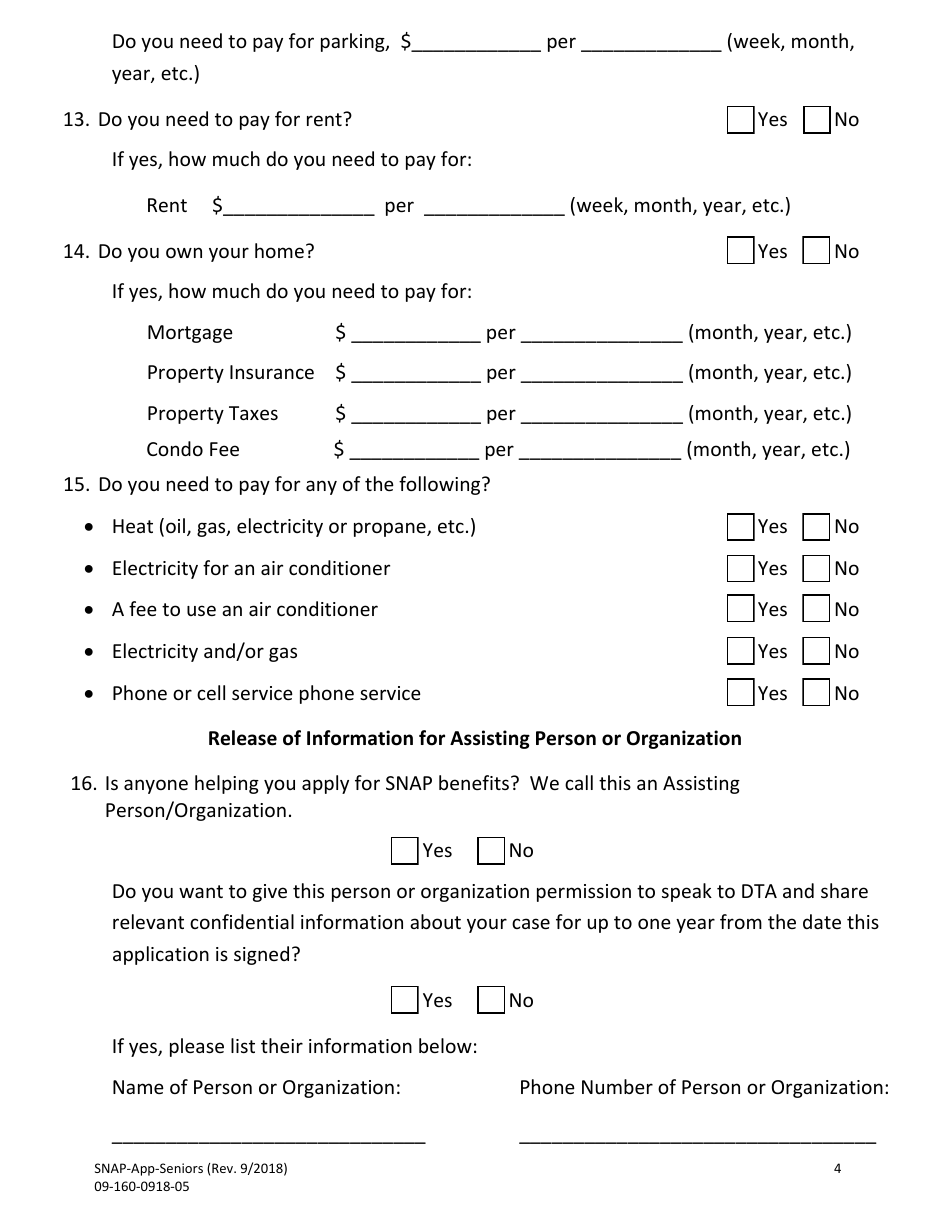 Application for Seniors - Massachusetts, Page 6