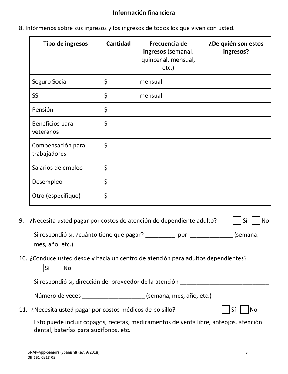 Solicitud Para Personas Mayores - Massachusetts (Spanish), Page 5