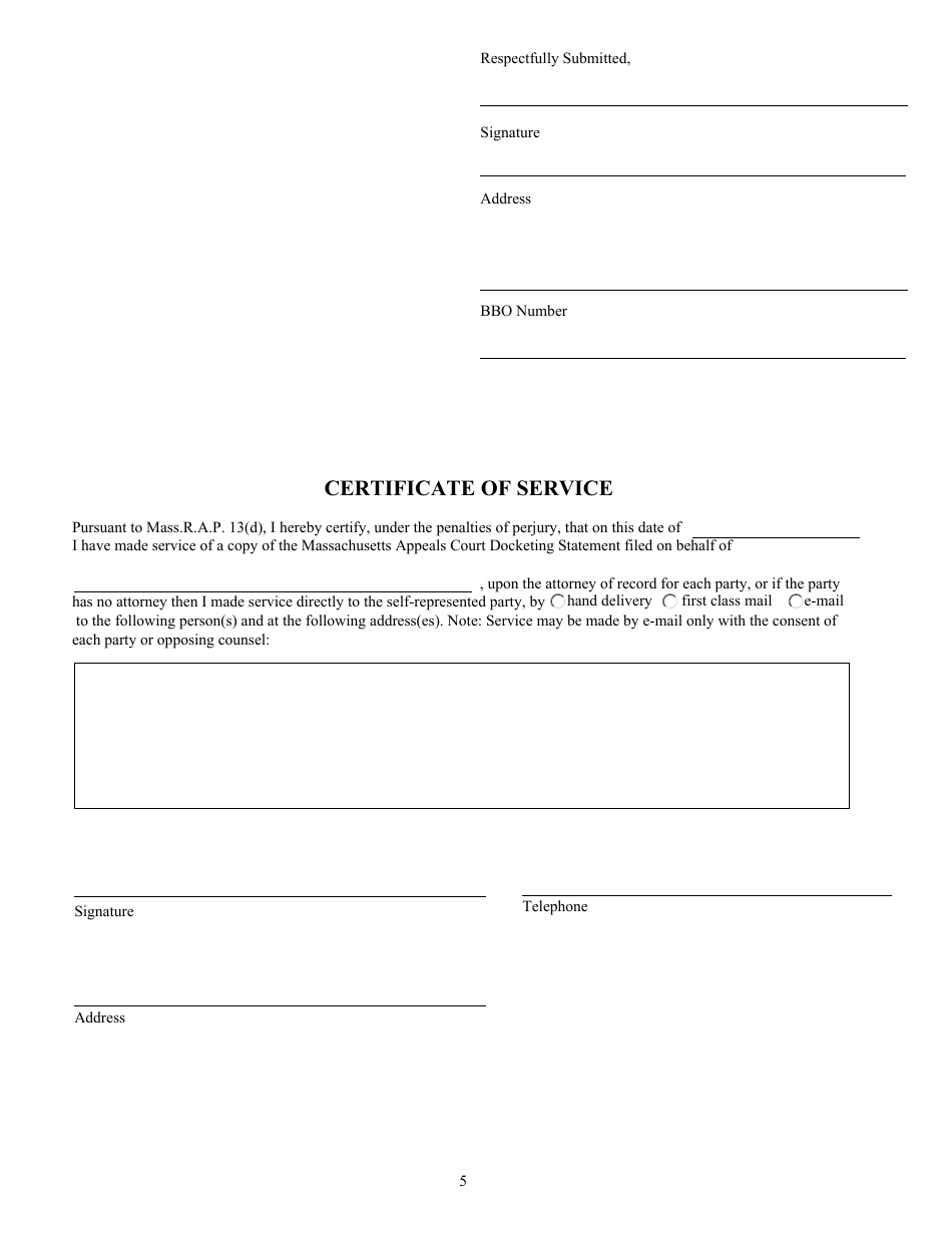 Massachusetts Criminal Docketing Statement Form - Fill Out, Sign Online ...