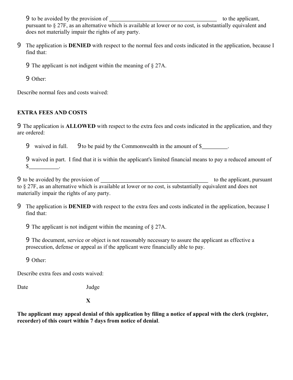 Determination Regarding Fees and Costs - Massachusetts, Page 2