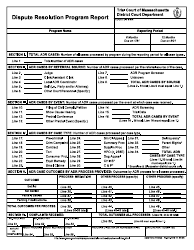 Dispute Resolution Program Report Form - Massachusetts