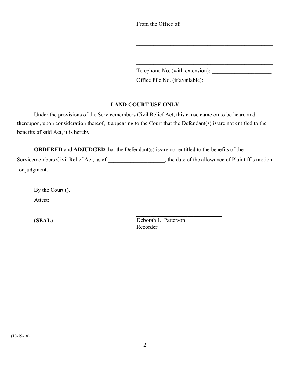 Massachusetts Complaint To Determine Military Status - Fill Out, Sign 