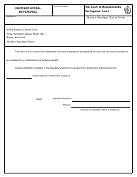 Document preview: Sentence Appeal Withdrawal Form - Massachusetts