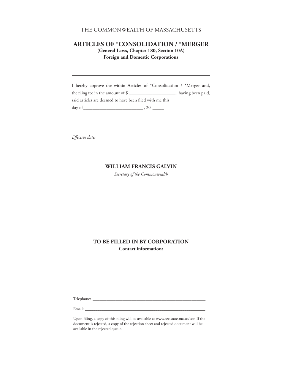 Form 18010AM Articles of Consolidation / Merger - Foreign and Domestic Corporations - Massachusetts, Page 4