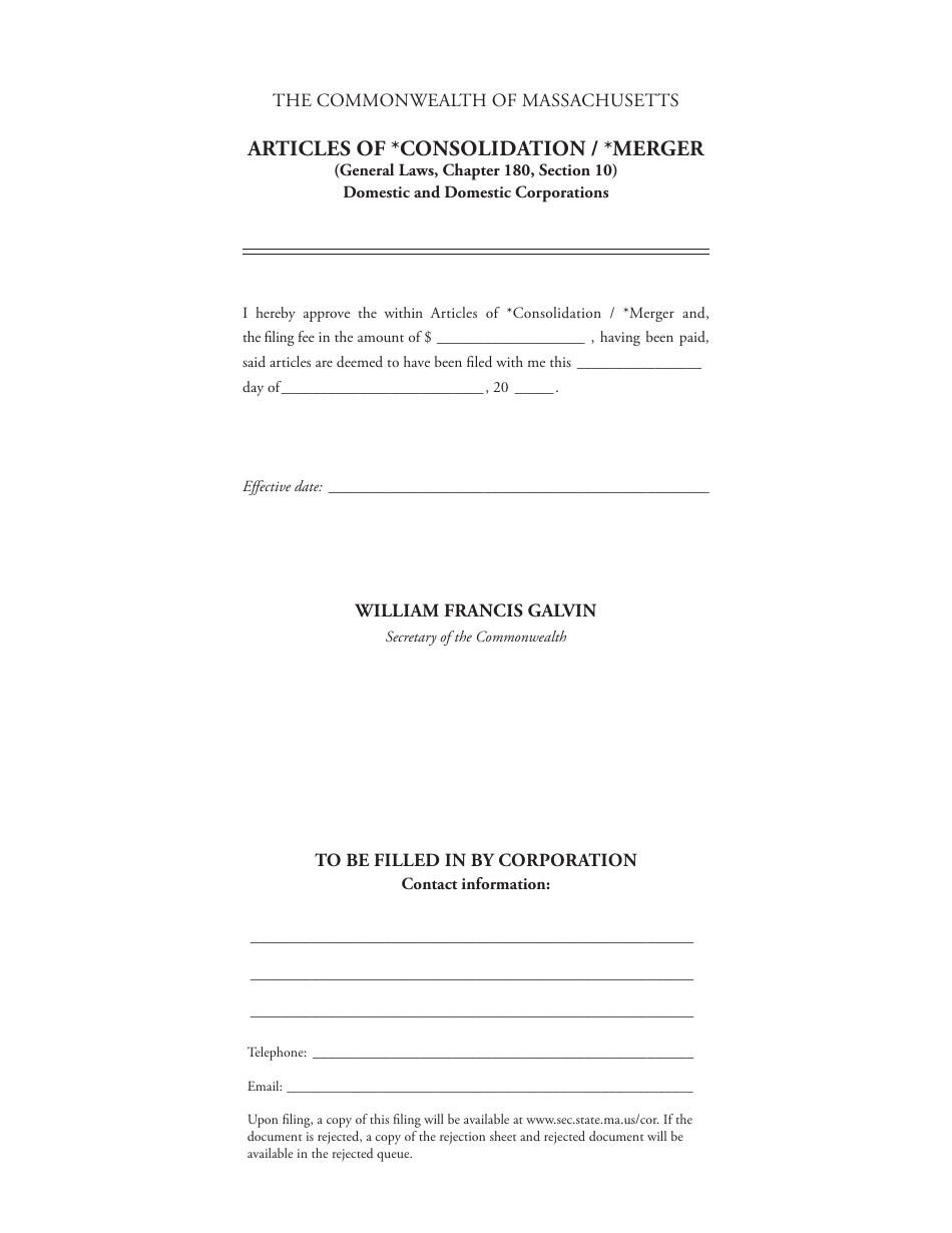 Form 18010M Articles of Consolidation / Merger - Domestic and Domestic Corporations - Massachusetts, Page 4
