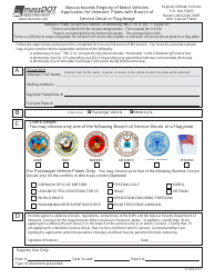 Document preview: Form T21099 Application for Veterans' Plates With Branch of Service Decal or Flag Image - Massachusetts